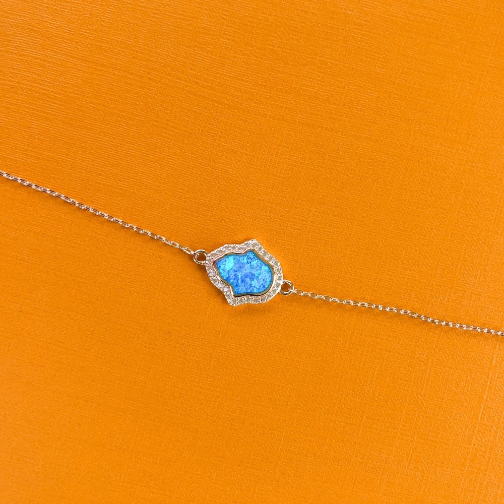 Blue Opal Hamsa Bracelet